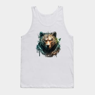 Grizzly Bear Portrait Animal Painting Wildlife Outdoors Adventure Tank Top